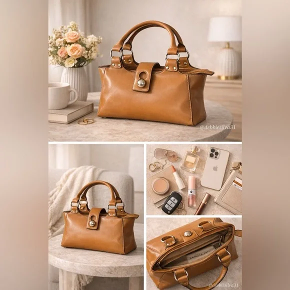 Emilie M. Structured Camel Handbag | New - Picture 2 of 4